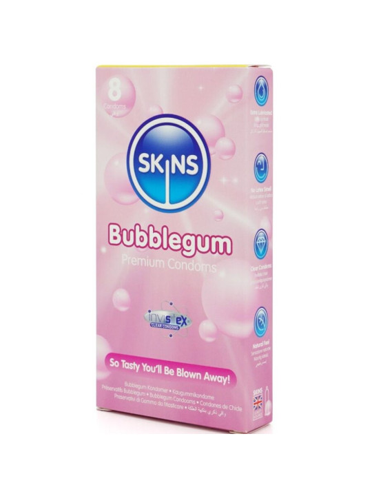 Skins - Preservativos Premium Sabor Chicle pack 8