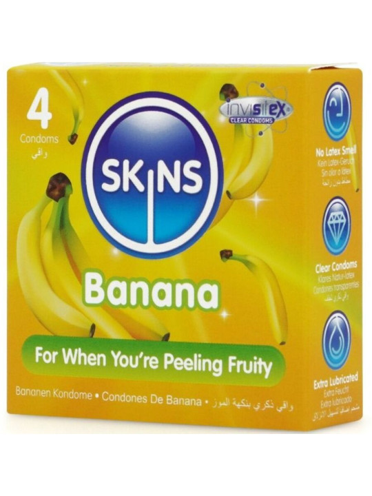 Skins - Preservativos Premium Sabor Plátano pack 4
