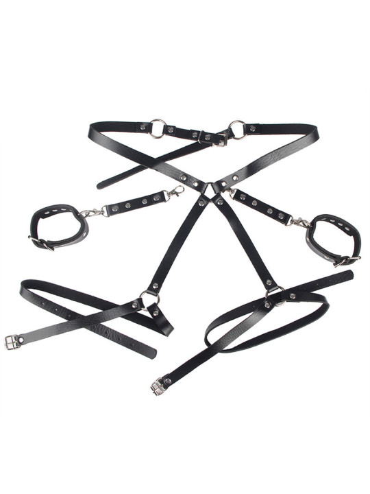 Subblime - 953690 Esposas con Cinturón Bondage Negro Talla Única