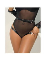 Subblime - 953690 Esposas con Cinturón Bondage Negro Talla Única