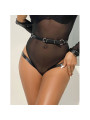 Subblime - 953690 Esposas con Cinturón Bondage Negro Talla Única