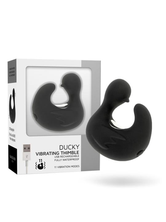 Black&Silver - Dedal Pato Estimulador de Silicona Recargable Duckymania