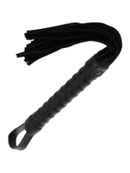 Darkness - Látigo Bondage Negro con Mango de Piel