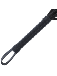 Darkness - Látigo Bondage Negro con Mango de Piel