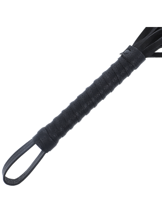Darkness - Látigo Bondage Negro con Mango de Piel