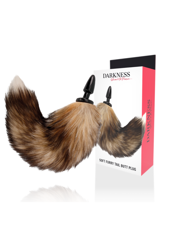 Darkness - Cola Natural con Plug Anal Silicona 10 cm