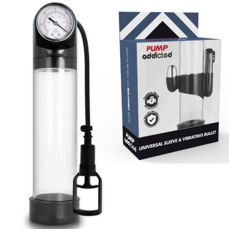Pump Addicted - Bomba Erección Rx9 Transparente con Vibrador