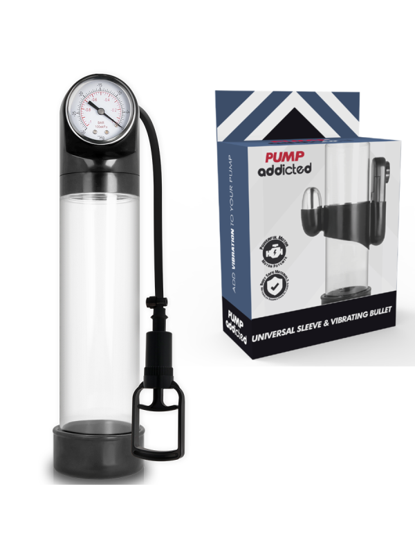 Pump Addicted - Bomba Erección Rx9 Transparente con Vibrador