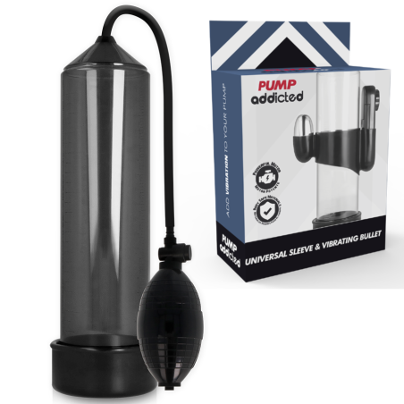 Pump Addicted - Bomba Erección Rx3 Negro con Vibrador