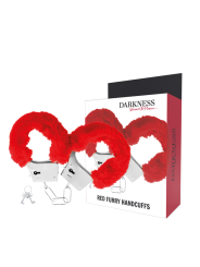 Darkness - Esposas Metal Forradas Rojo
