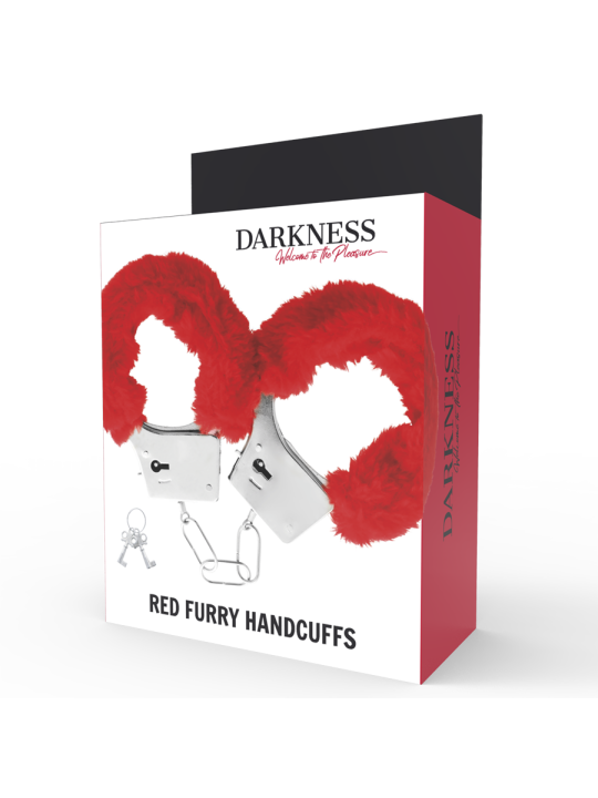 Darkness - Esposas Metal Forradas Rojo