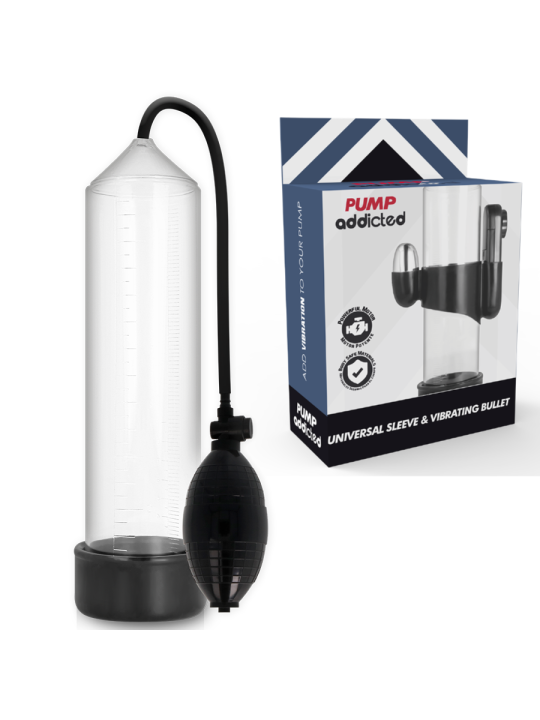 Pump Addicted - Bomba Erección Rx3 Transparente con Vibrador