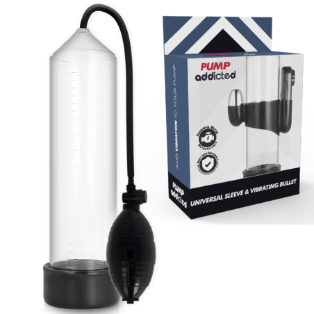 Pump Addicted - Bomba Erección Rx3 Transparente con Vibrador