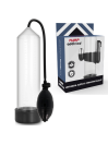 Bomba de vacío Pump Addicted RX3 con cilindro transparente graduado, base negra y pera manual, junto a una caja
