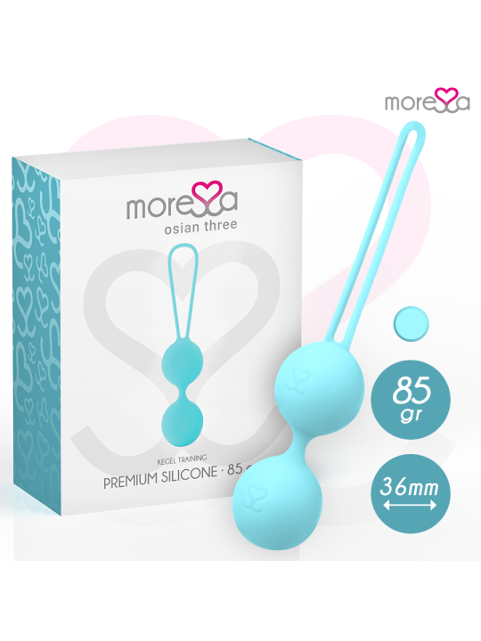 Moressa - Osian Three Entrenamiento Suelo Pelvico 85 gr Premium Silicona Turquesa