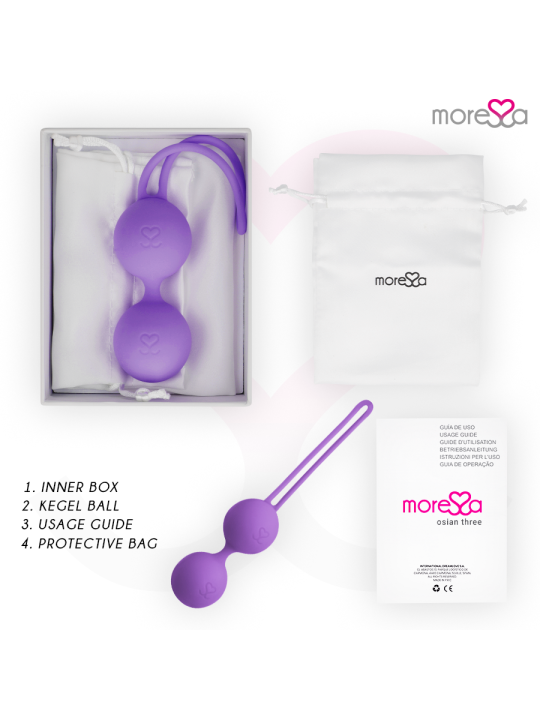 Moressa - Osian Three Entrenamiento Suelo Pelvico 85 gr Premium Silicona Lila