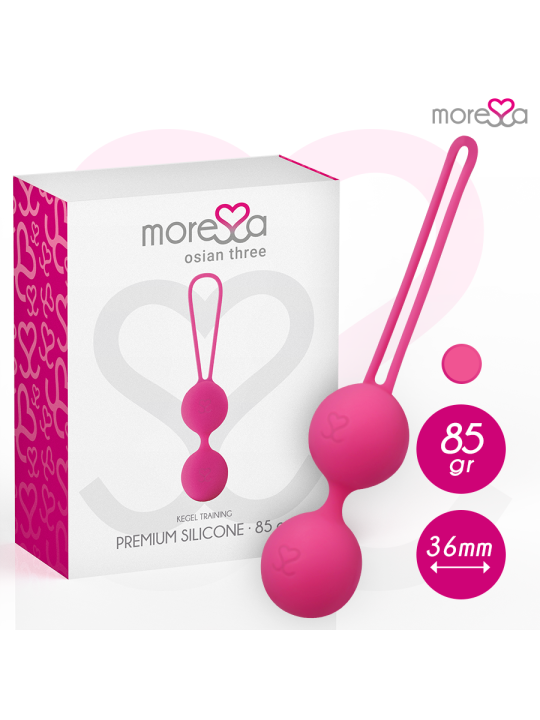 Moressa - Osian Three Entrenamiento Suelo Pelvico 85 gr Premium Silicona Rosa