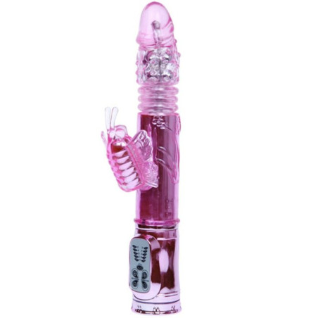 Baile - Vibrador Recargable con Rotacion y Estimulador Throbbing Butterf