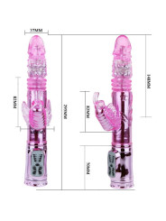 Baile - Vibrador Recargable con Rotacion y Estimulador Throbbing Butterf