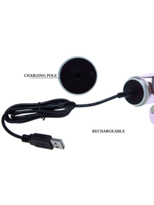 Baile - Vibrador Recargable con Rotacion y Estimulador Throbbing Butterf