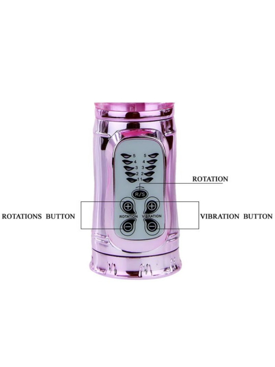 Baile - Vibrador Recargable con Rotacion y Estimulador Throbbing Butterf
