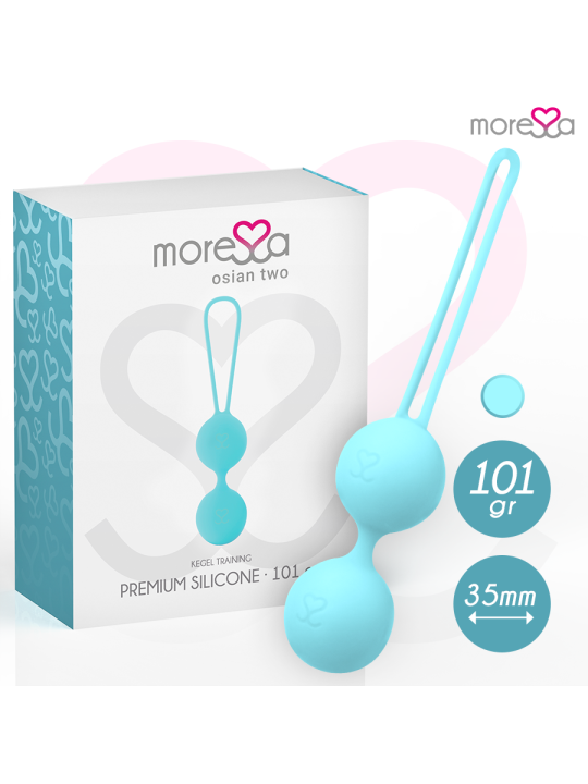 Moressa - Osian Two Entrenamiento Suelo Pelvico 101 gr Premium Silicona Turquesa