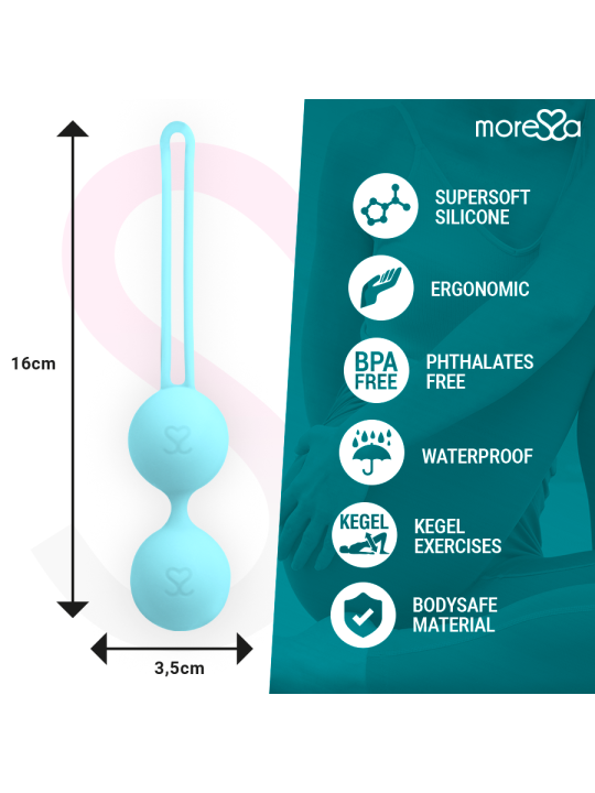 Moressa - Osian Two Entrenamiento Suelo Pelvico 101 gr Premium Silicona Turquesa