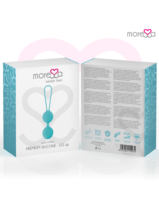 Moressa - Osian Two Entrenamiento Suelo Pelvico 101 gr Premium Silicona Turquesa