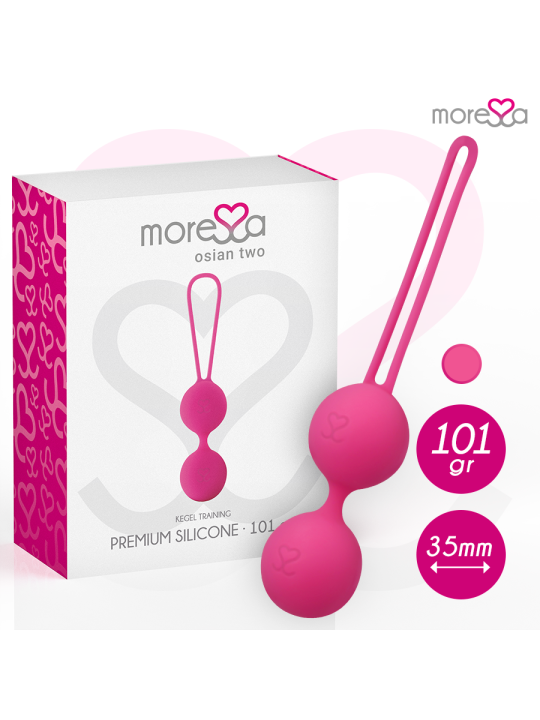 Moressa - Osian Two Entrenamiento Suelo Pelvico 101 gr Premium Silicona Rosa