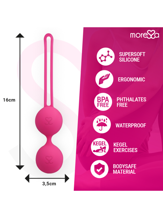 Moressa - Osian Two Entrenamiento Suelo Pelvico 101 gr Premium Silicona Rosa