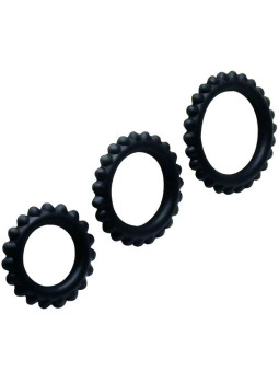 Baile - Titan Set 3 pcs Cock Ring Black 2.8 + 2.4 + 1.9 cm