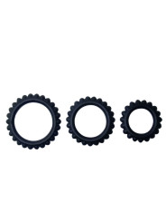 Baile - Titan Set 3 pcs Cock Ring Black 2.8 + 2.4 + 1.9 cm