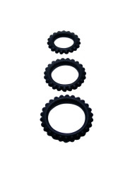 Baile - Titan Set 3 pcs Cock Ring Black 2.8 + 2.4 + 1.9 cm
