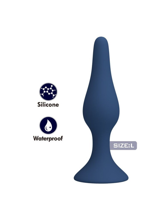 Mr Play - Plug Anal Slim Silicona Azul L