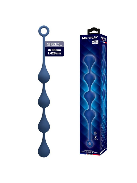 Mr Play - Bolas Anales Silicona Azul Talla L 42,6 cm