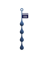 Cadena de cuatro bolas anales Mr Play azules en forma de gota con anilla de extracción, talla XL
