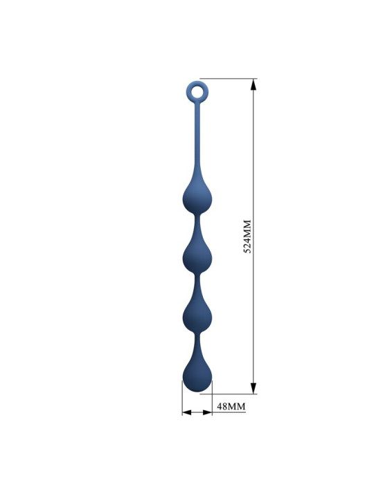 Mr Play XL: bolas anales de silicona azul de 52,5 cm