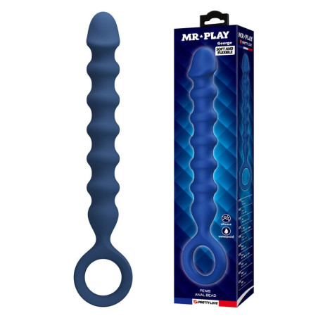 Mr Play - Bolas Anales y Plug Anal Silicona Azul Ø 3,4 cm - 28,5 cm