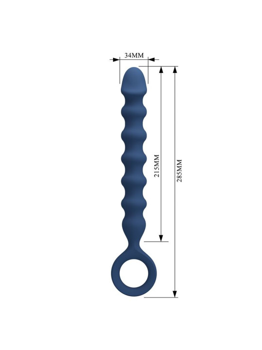Mr Play - Bolas Anales y Plug Anal Silicona Azul Ø 3,4 cm - 28,5 cm
