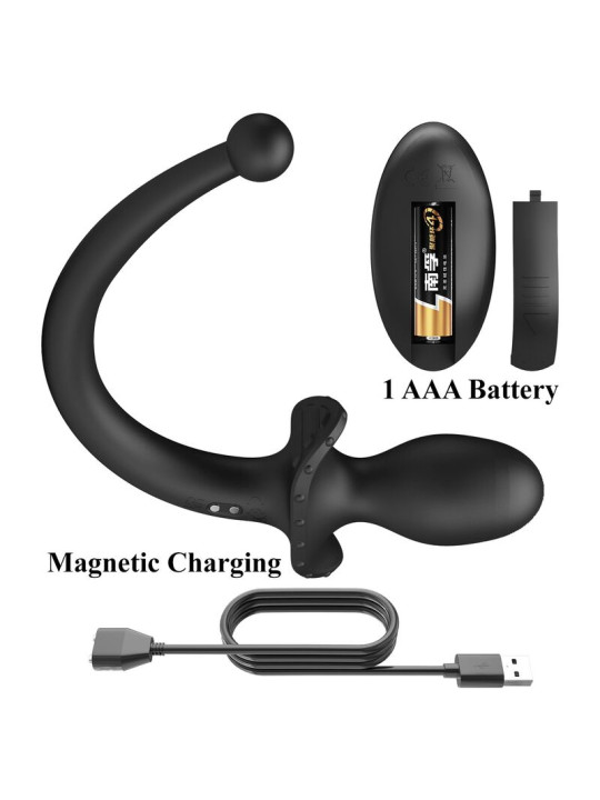 Mr Play - Vibrador Anal y Perineal con Control Remoto Inalámbrico Negro