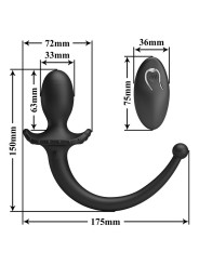 Mr Play - Vibrador Anal y Perineal con Control Remoto Inalámbrico Negro