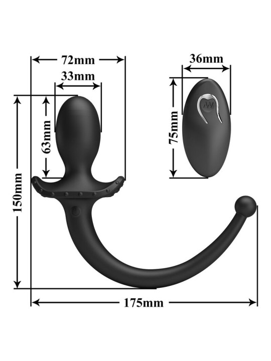 Mr Play - Vibrador Anal y Perineal con Control Remoto Inalámbrico Negro
