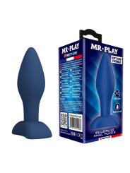 Mr Play - Plug Anal Cónico Silicona Azul S