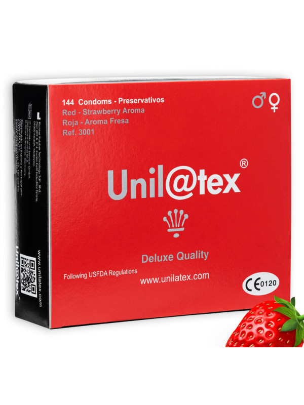 Unilatex - Preservativos Rojos/Fresa 144 uds
