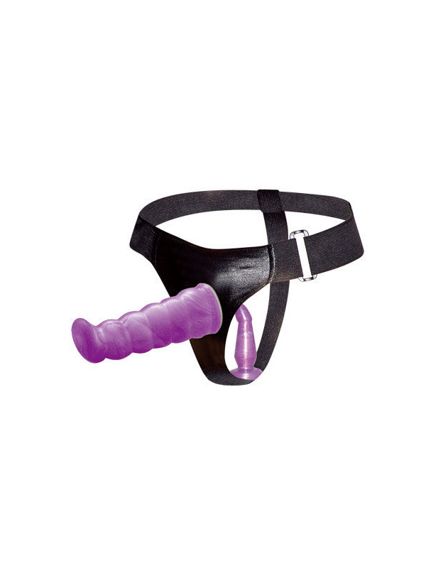 Baile - Arnés Anal y Vaginal Femenino Lila Punto G 17 cm