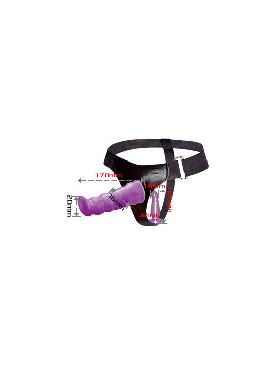Baile - Arnés Anal y Vaginal Femenino Lila Punto G 17 cm